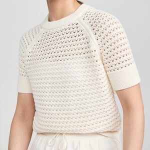 VGUC Varley Ivory Knit Alva short sleeve tee. Size small. 20 length 36” bust